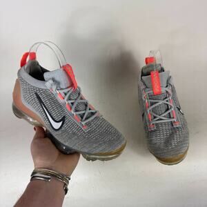 Nike Air Vapormax Grade School Athletic Sneakers Kids 6 Gray Flyknit Breathable